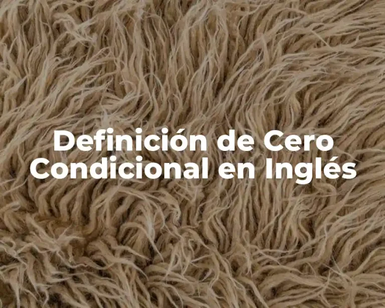 Definición de Cero Condicional en Inglés