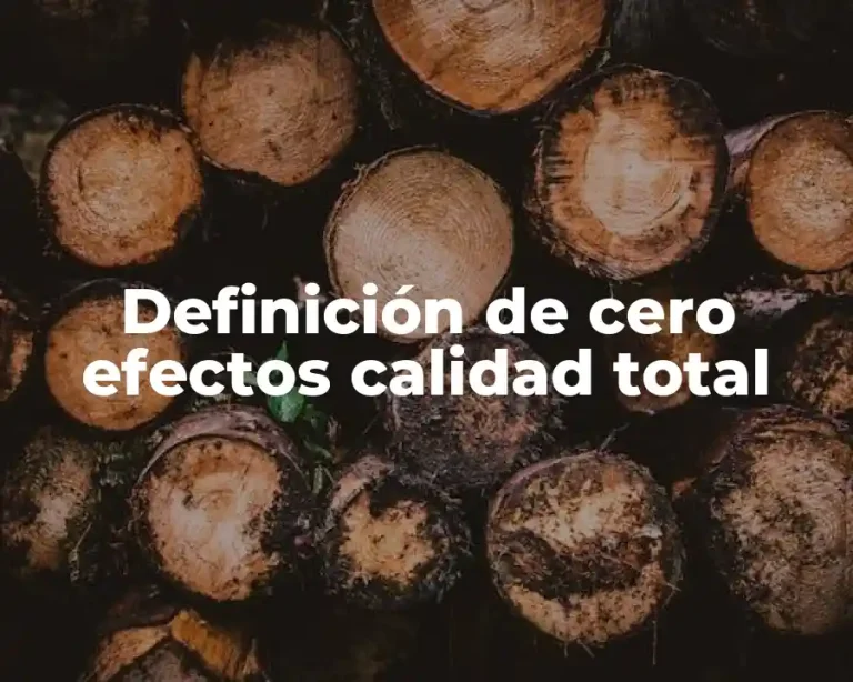 Definición de cero efectos calidad total