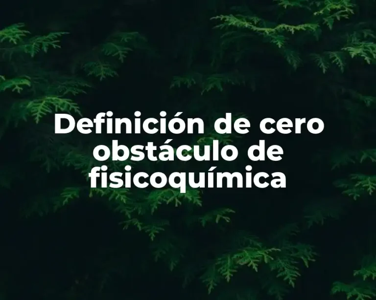 Definición de cero obstáculo de fisicoquímica