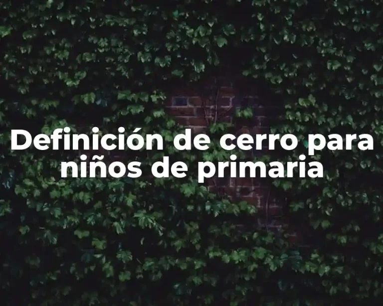 Definición de cerro para niños de primaria