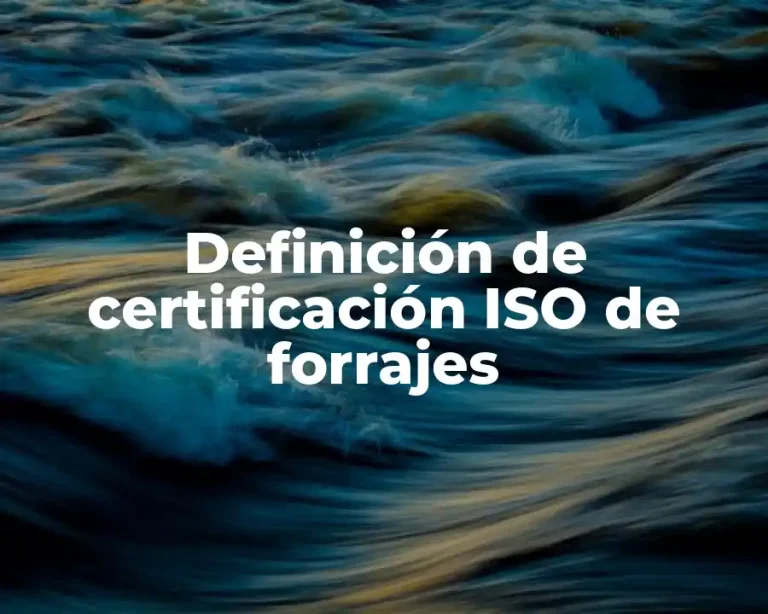 Definición de certificación ISO de forrajes