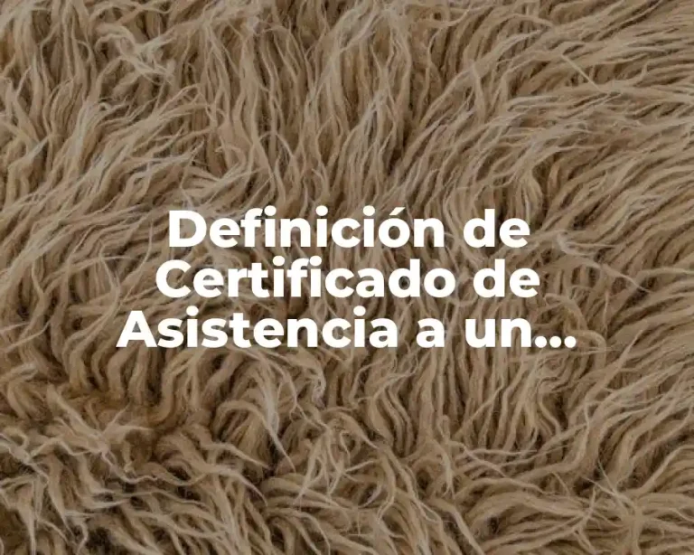 Definición de Certificado de Asistencia a un Seminario