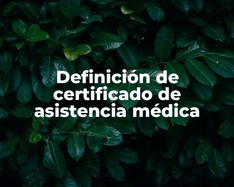 Definición de certificado de asistencia médica