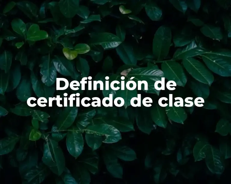 Definición de certificado de clase