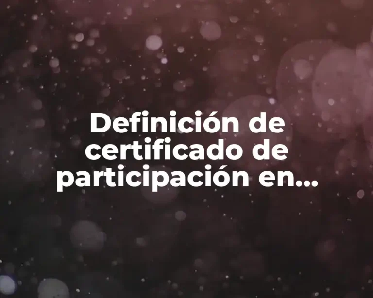 Definición de certificado de participación en derecho mercantil como llenarlo