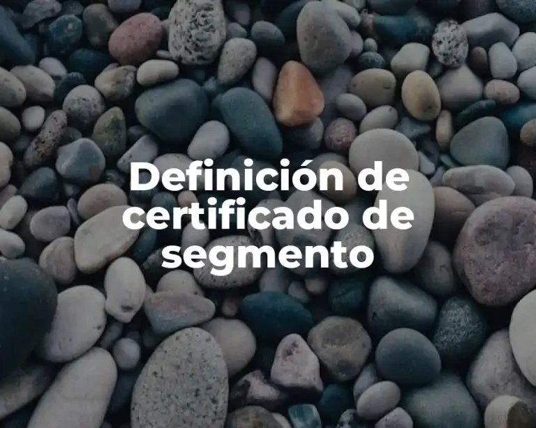 Definición de certificado de segmento