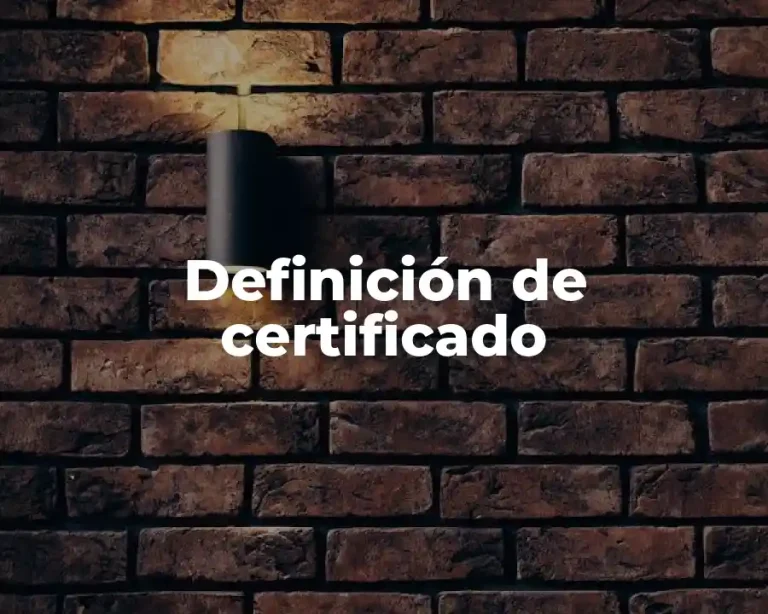 Definición de certificado