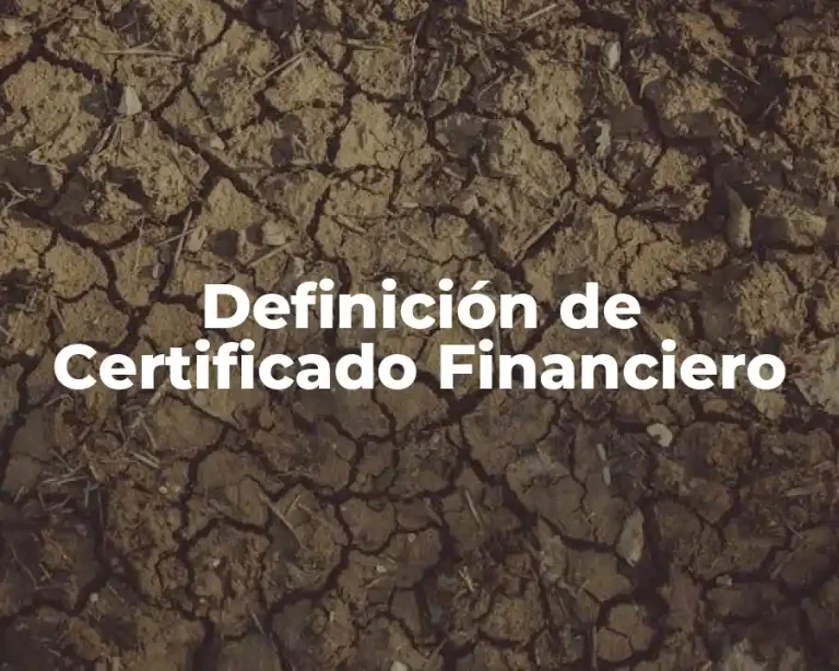 Definición de Certificado Financiero