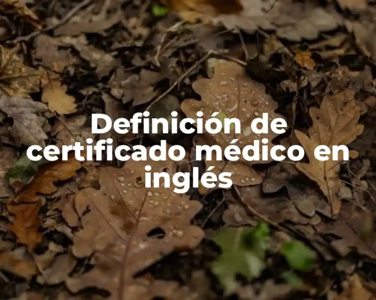 Definición de certificado médico en inglés