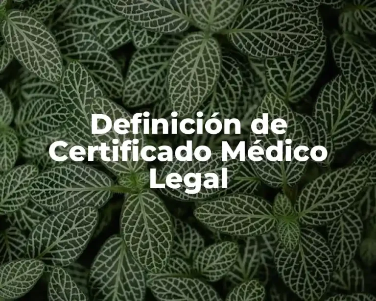 Definición de Certificado Médico Legal