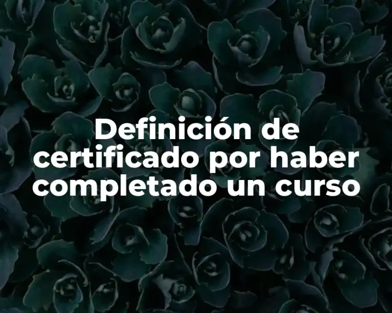 Definición de certificado por haber completado un curso