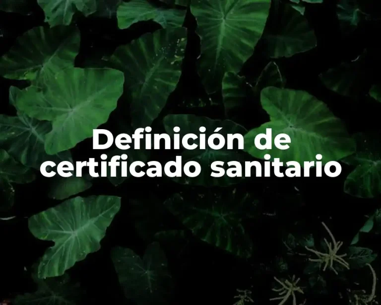 Definición de certificado sanitario