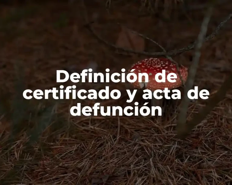 Definición de certificado y acta de defunción