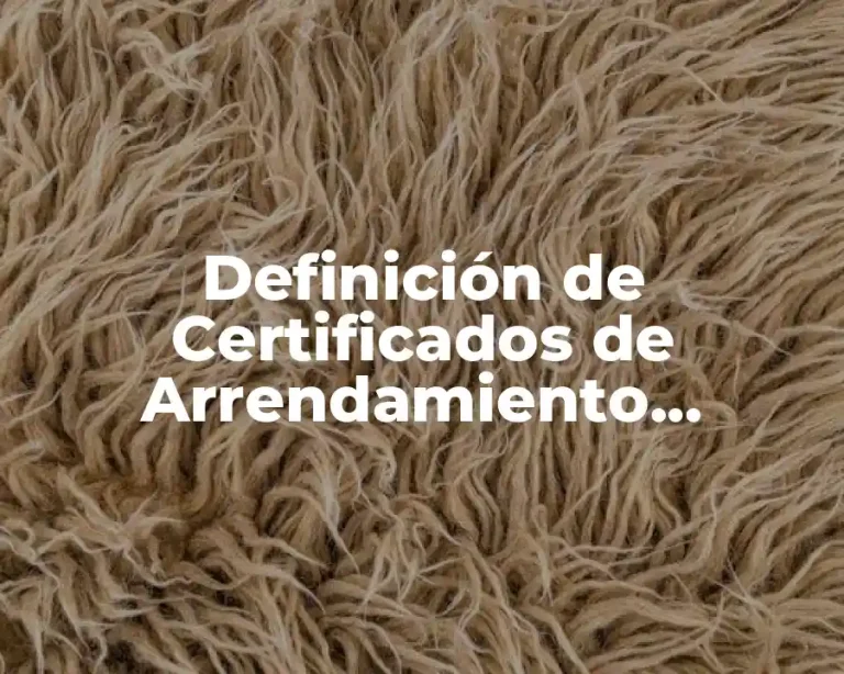 Definición de Certificados de Arrendamiento Financiero