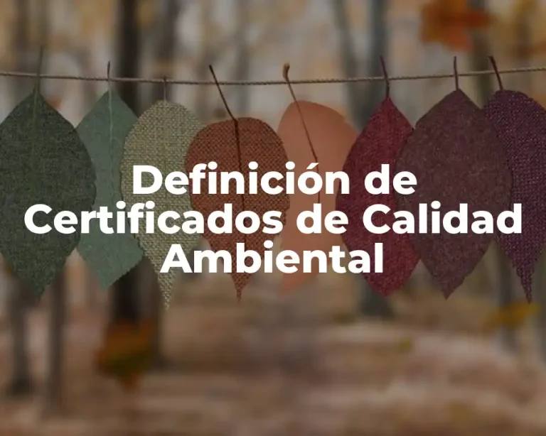 Definición de Certificados de Calidad Ambiental