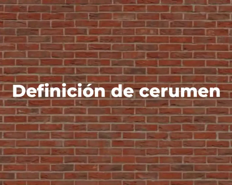 Definición de cerumen