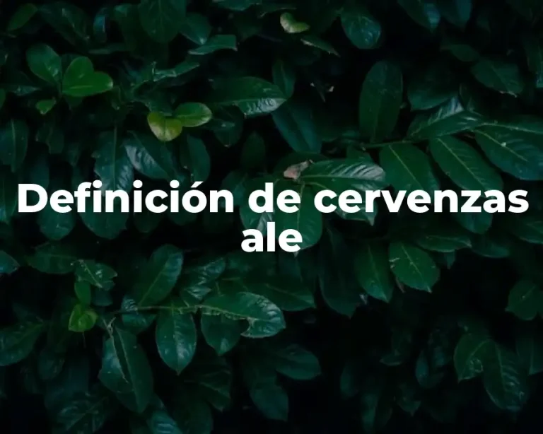 Definición de cervenzas ale