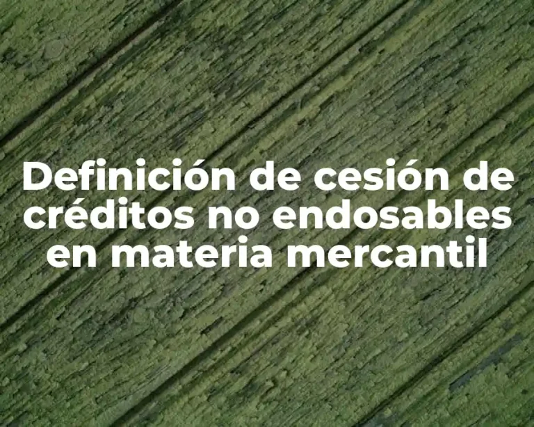 Definición de cesión de créditos no endosables en materia mercantil
