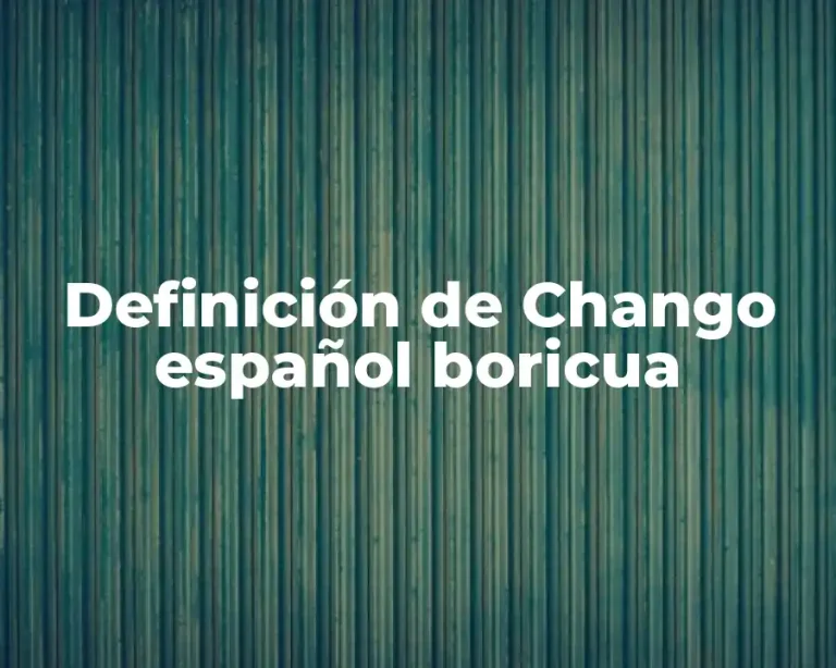 Definición de Chango español boricua