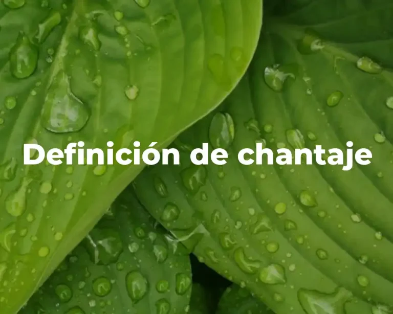 Definición de chantaje