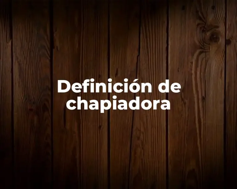 Definición de chapiadora
