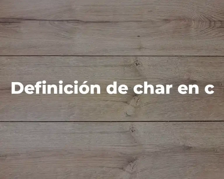 Definición de char en c