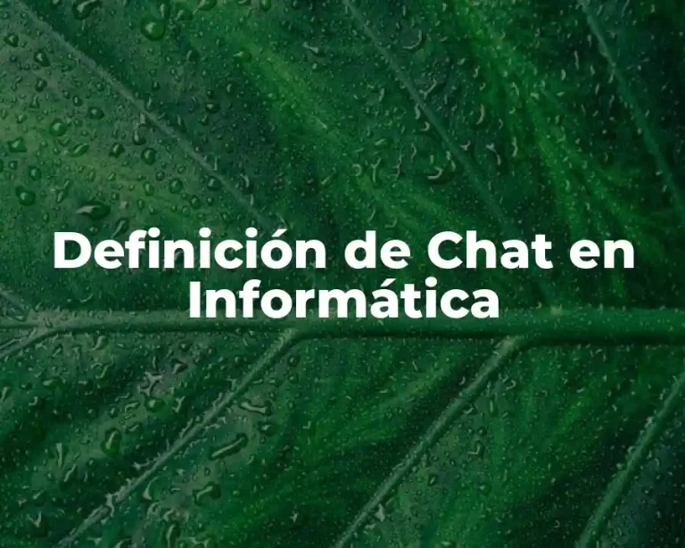 Definición de Chat en Informática