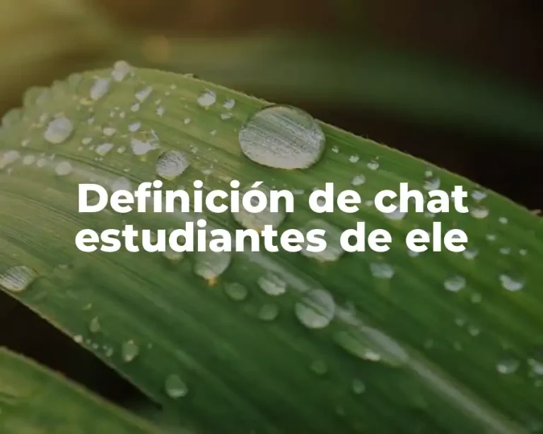 Definición de chat estudiantes de ele