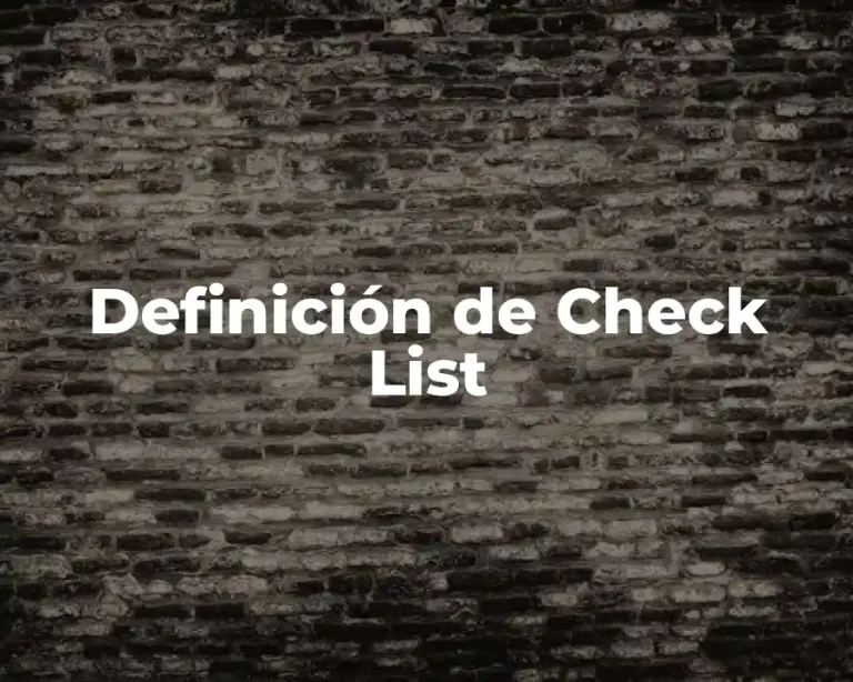 Definición de Check List