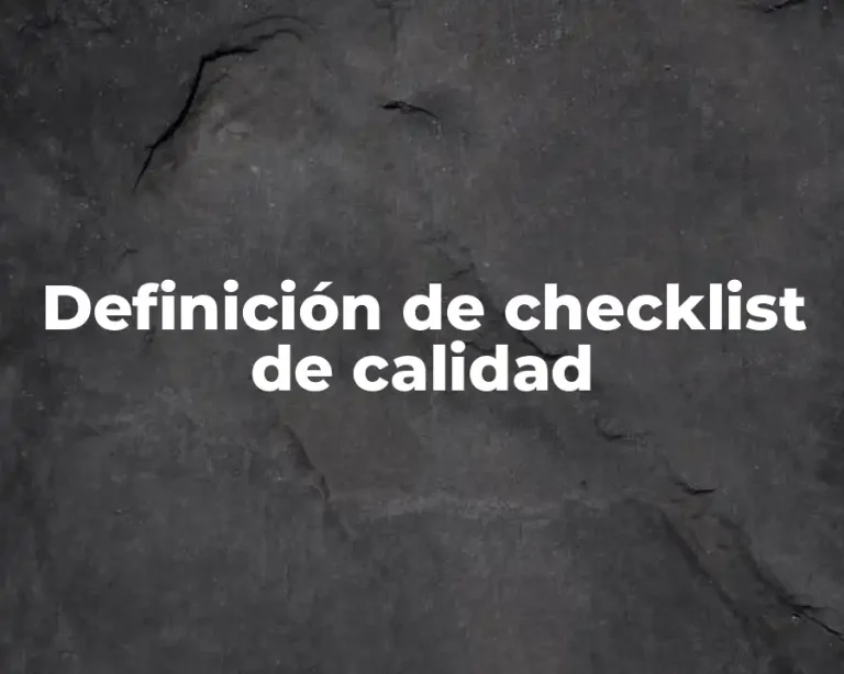 Definición de checklist de calidad
