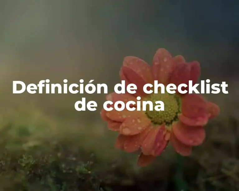 Definición de checklist de cocina