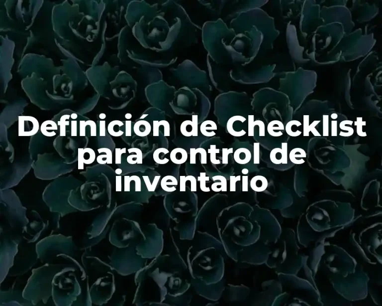 Definición de Checklist para control de inventario