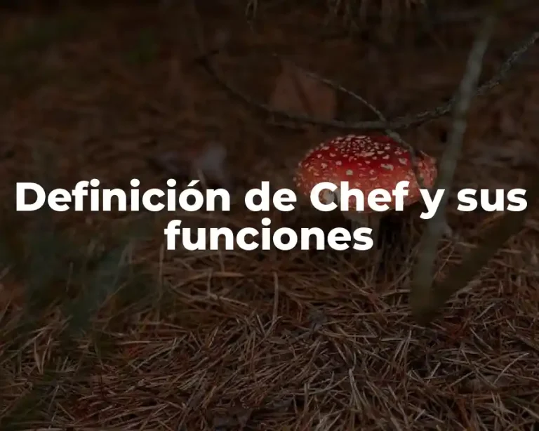 Definición de Chef y sus funciones