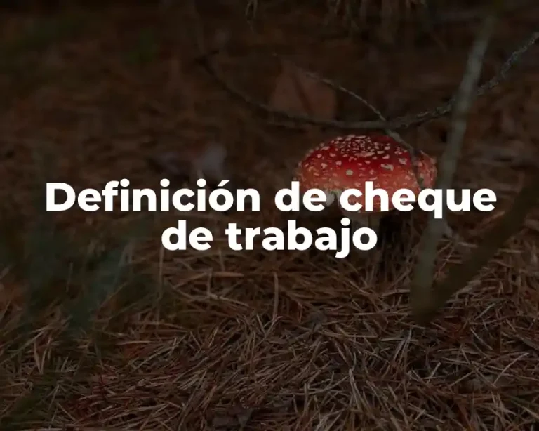 Definición de cheque de trabajo