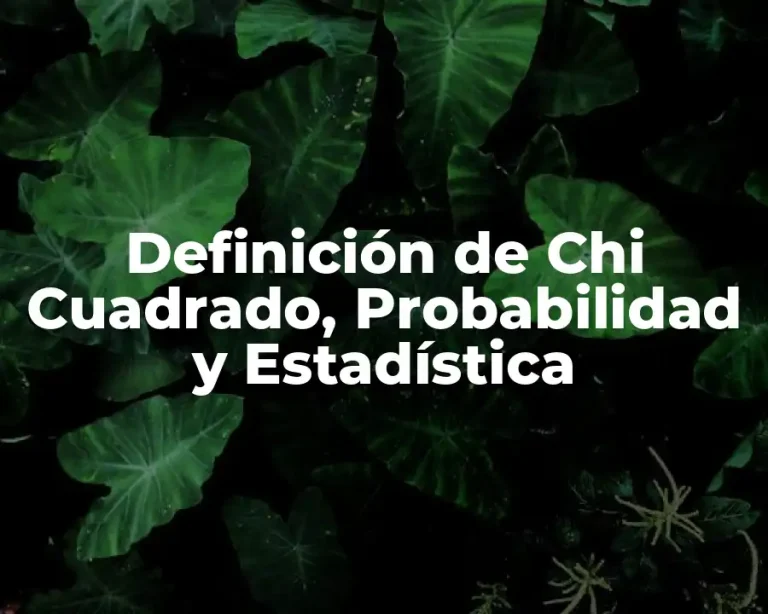 Definición de Chi Cuadrado, Probabilidad y Estadística