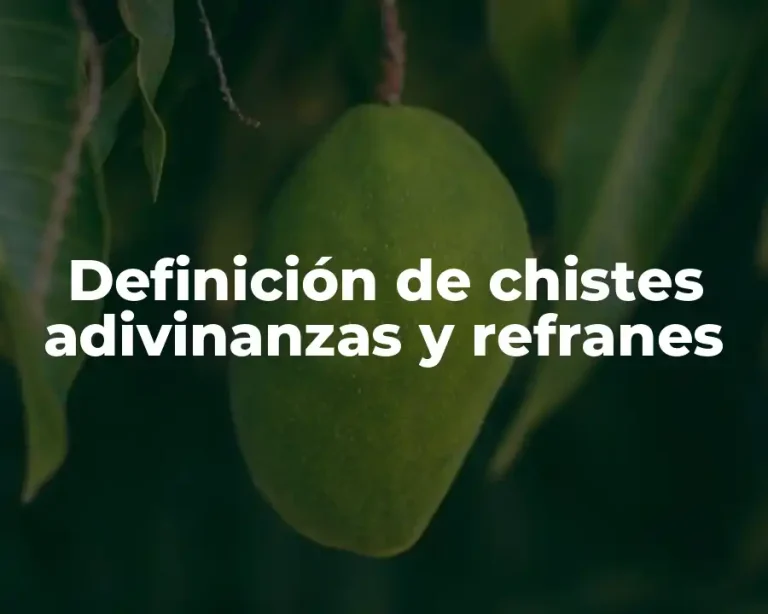 Definición de chistes adivinanzas y refranes