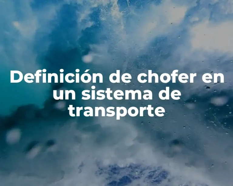 Definición de chofer en un sistema de transporte