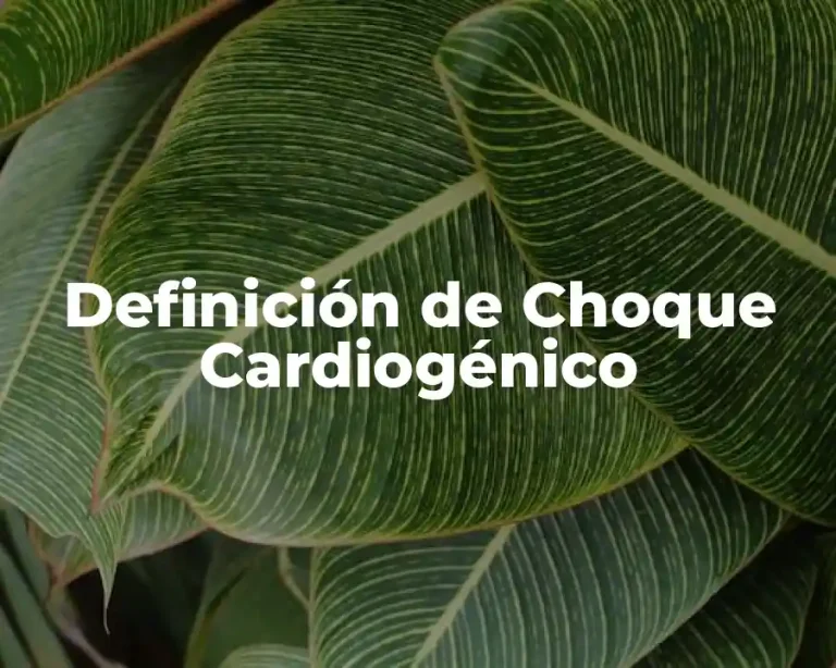 Definición de Choque Cardiogénico