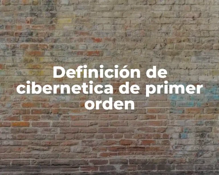 Definición de cibernetica de primer orden