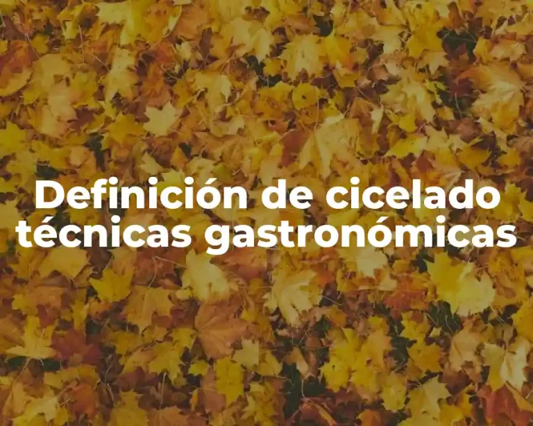 Definición de cicelado técnicas gastronómicas