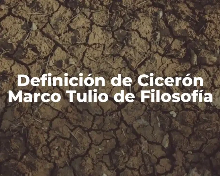 Definición de Cicerón Marco Tulio de Filosofía