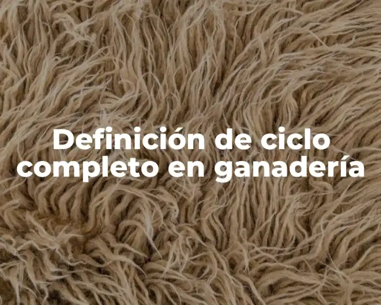Definición de ciclo completo en ganadería
