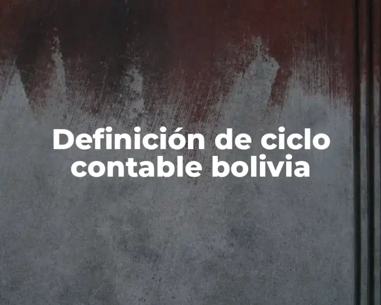 Definición de ciclo contable bolivia
