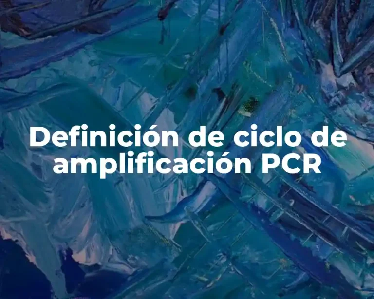 Definición de ciclo de amplificación PCR