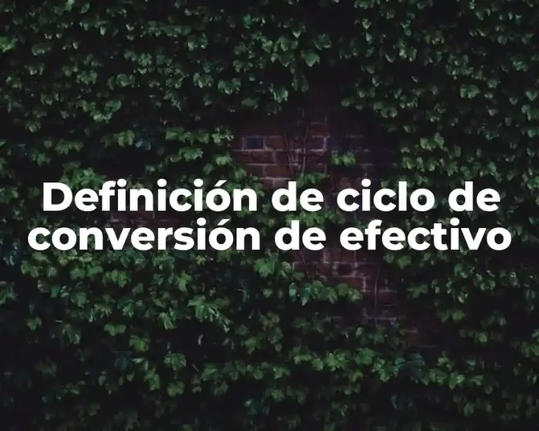 Definición de ciclo de conversión de efectivo