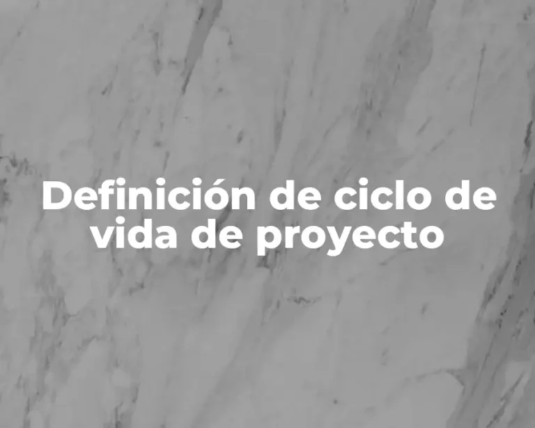 Definición de ciclo de vida de proyecto