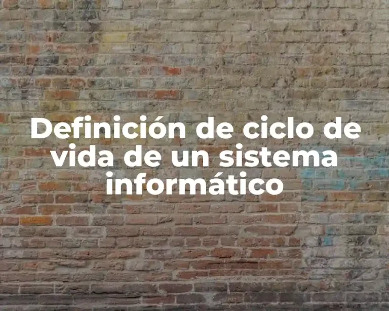 Definición de ciclo de vida de un sistema informático