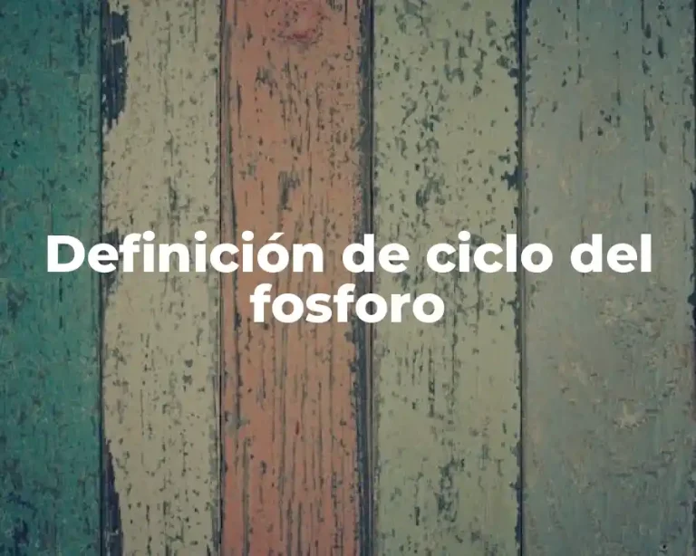 Definición de ciclo del fosforo