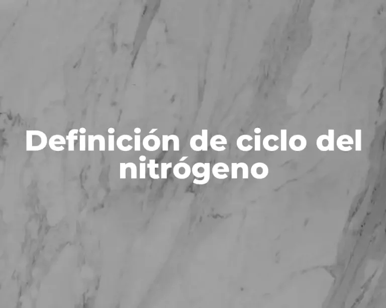 Definición de ciclo del nitrógeno
