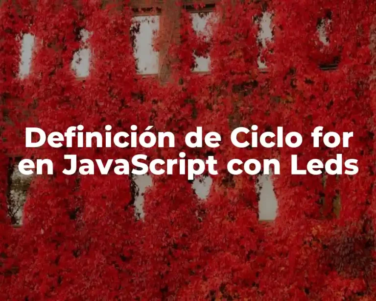 Definición de Ciclo for en JavaScript con Leds
